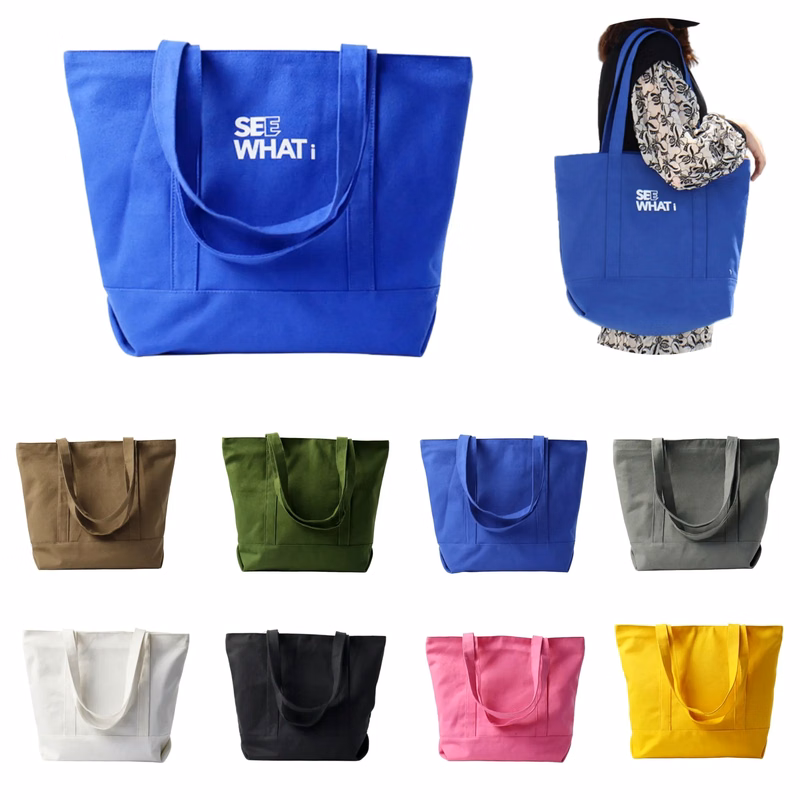Large Capacity Travel Canvas Tote With Zipper And Inner Lini