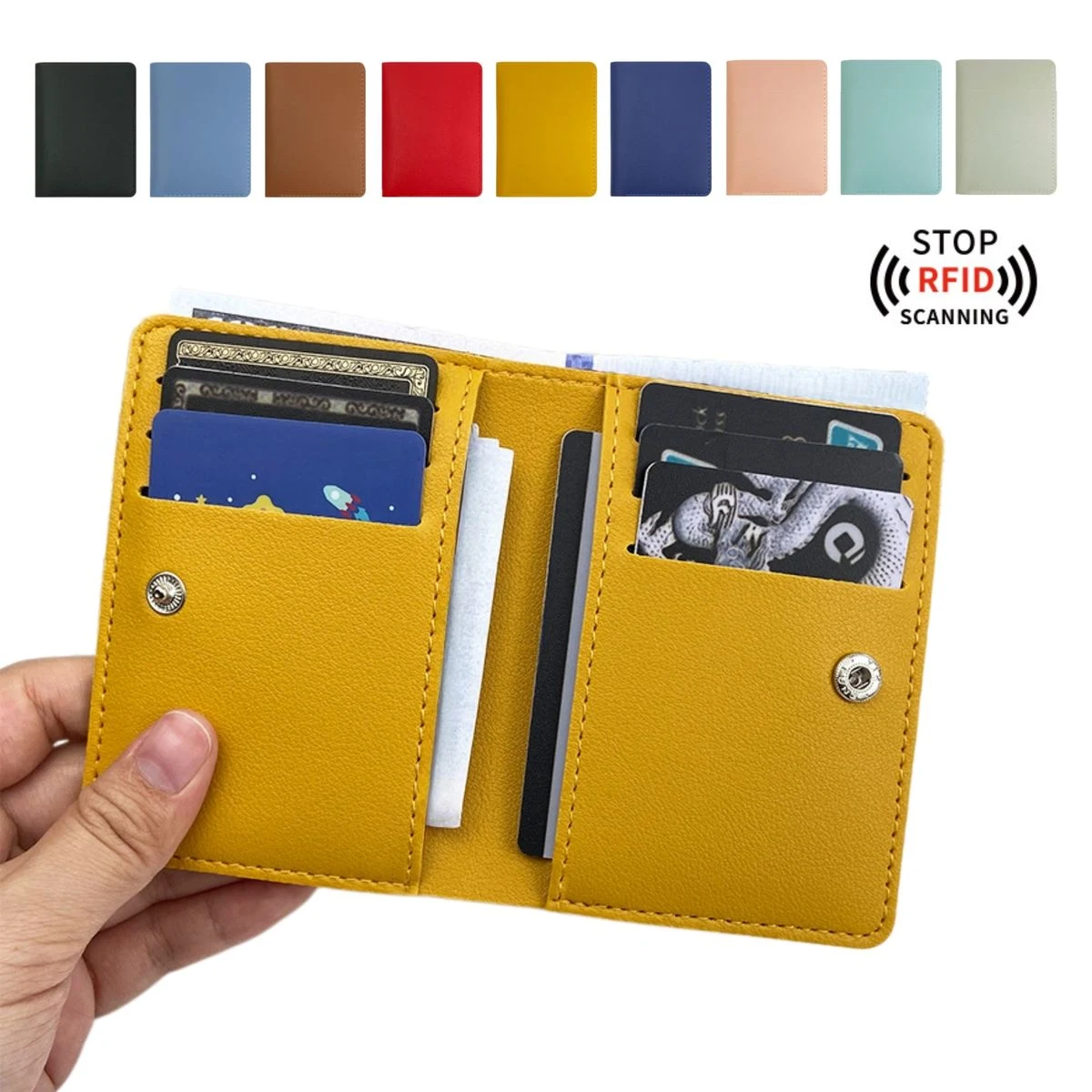 RFID Protected PU Leather Slim Card Case 1