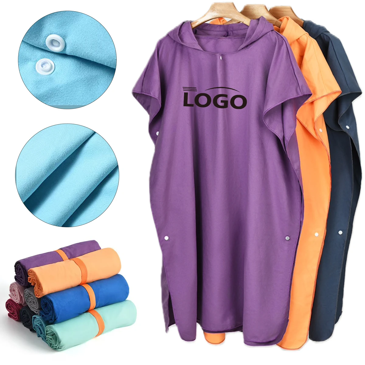 Quick Dry Surf Poncho Changing Towel Robe 1