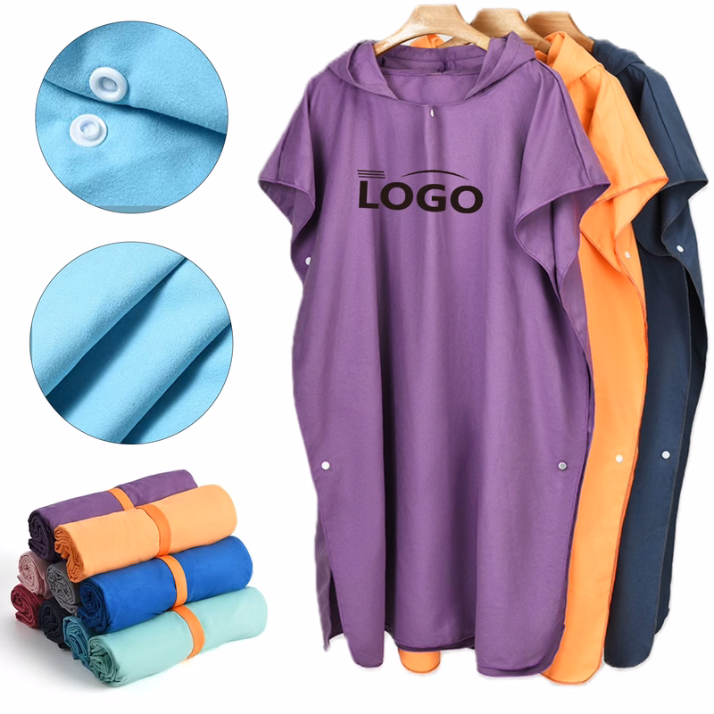Quick Dry Surf Poncho Changing Towel Robe
