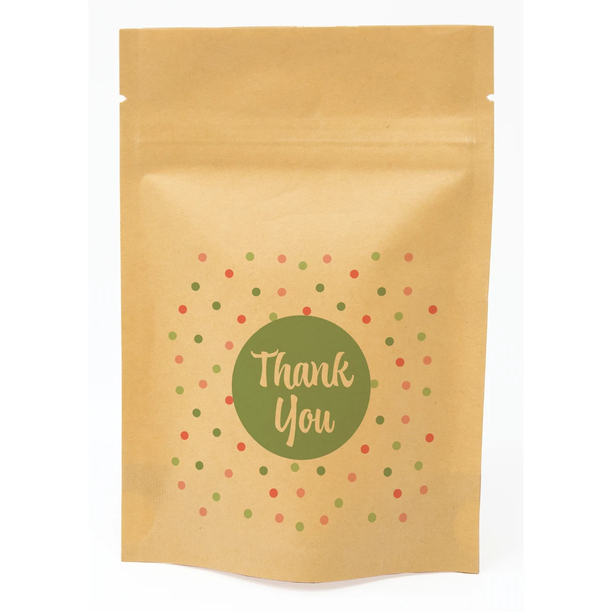 Polka Dots Predesigned Kraft Barrier Pouch (4"W x 6"H x 2"D) 1