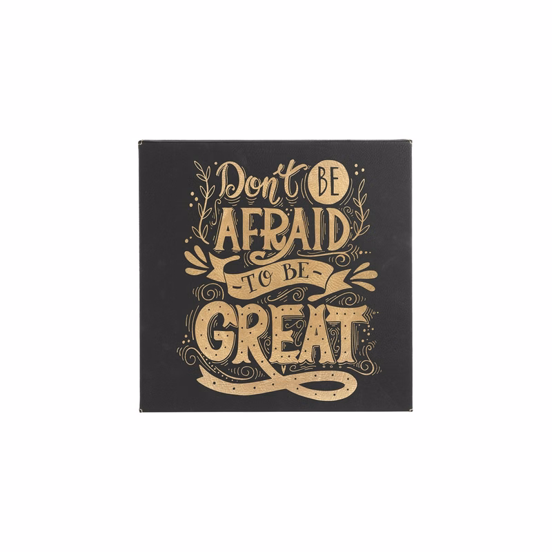 10" x 10" Black/Gold Leatherette Wall Decor