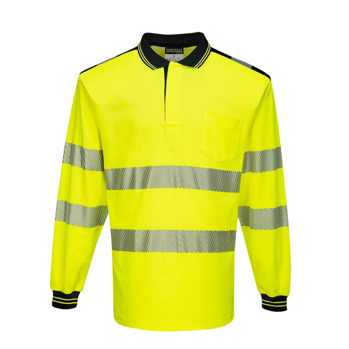 Portwest PW3 Hi-Vis Long Sleeve Polo Shirt 1
