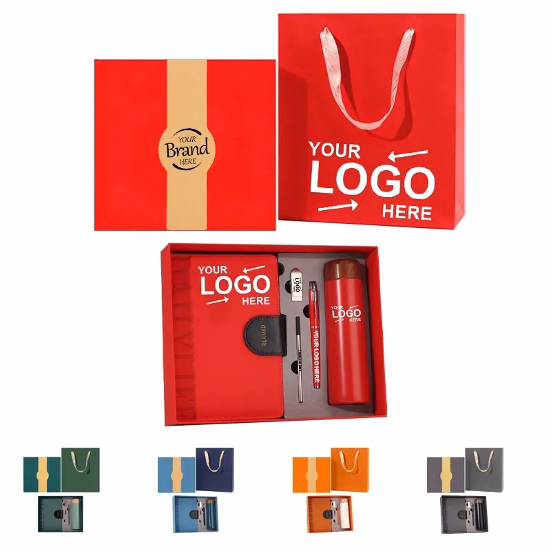 Notebook,Bottle And Usb Drive In Gift Box