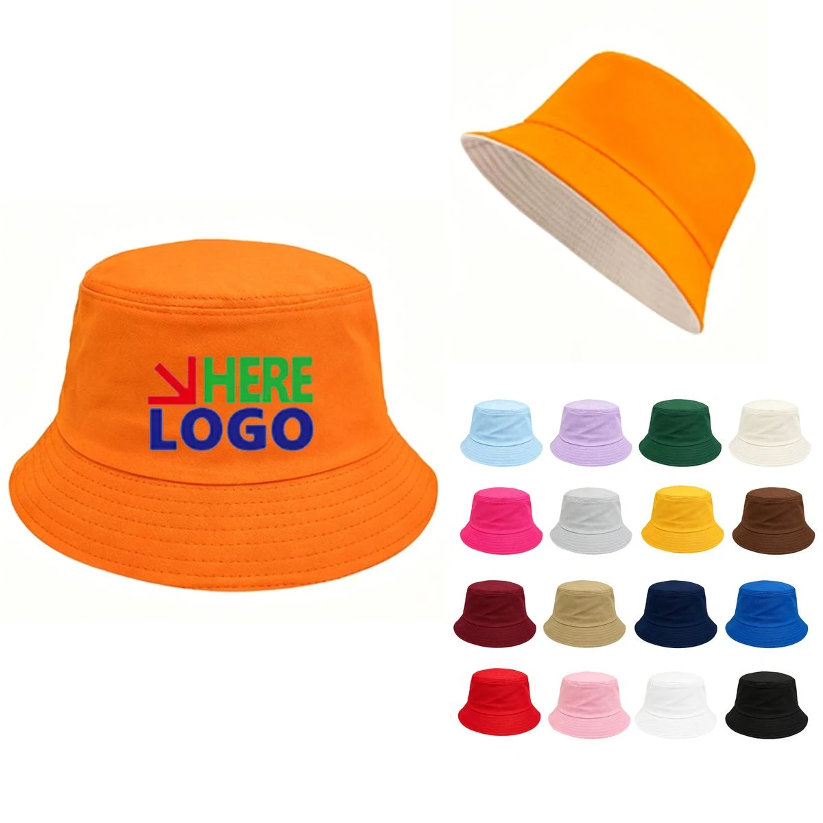 MOQ 10 Full Color Customizable Cotton Bucket Hat 1