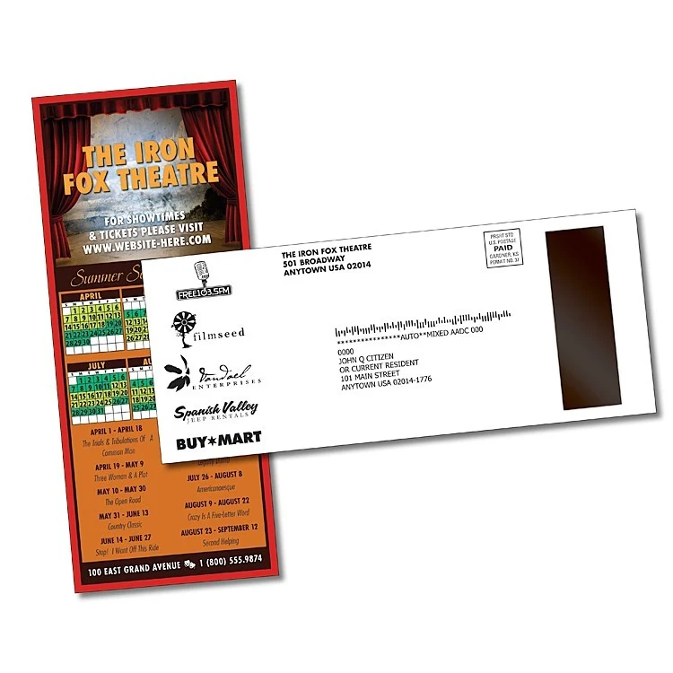 UV-Coated (1S) Card/Postcard with 1" x 3" Magnet Strip - 5.5 x 10.75 - 10 pt. 1