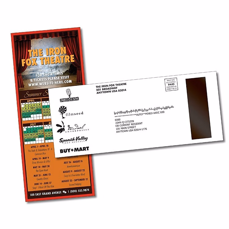 UV-Coated (1S) Card/Postcard with 1" x 3" Magnet Strip - 5.5 x 10.75 - 10 pt.