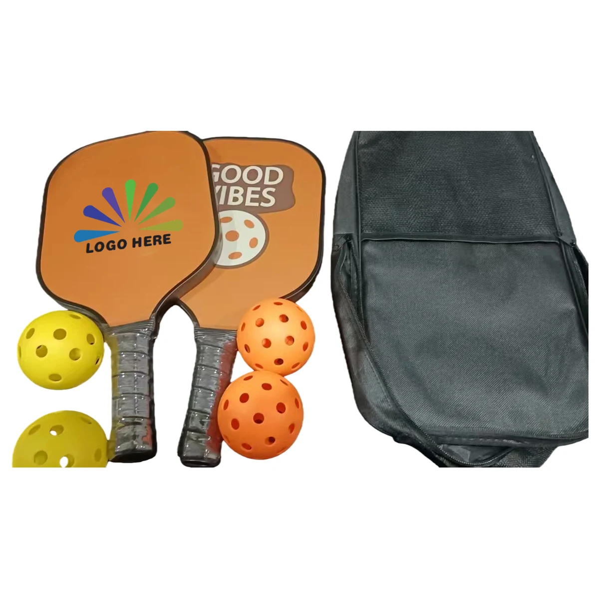 Pickleball Paddles Set of 2 Pickleballs with Carrying Bag 1