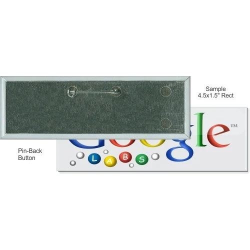 Pin-back 4 1/2 Inch X 1 1/2 Inch Rectangular Button 1