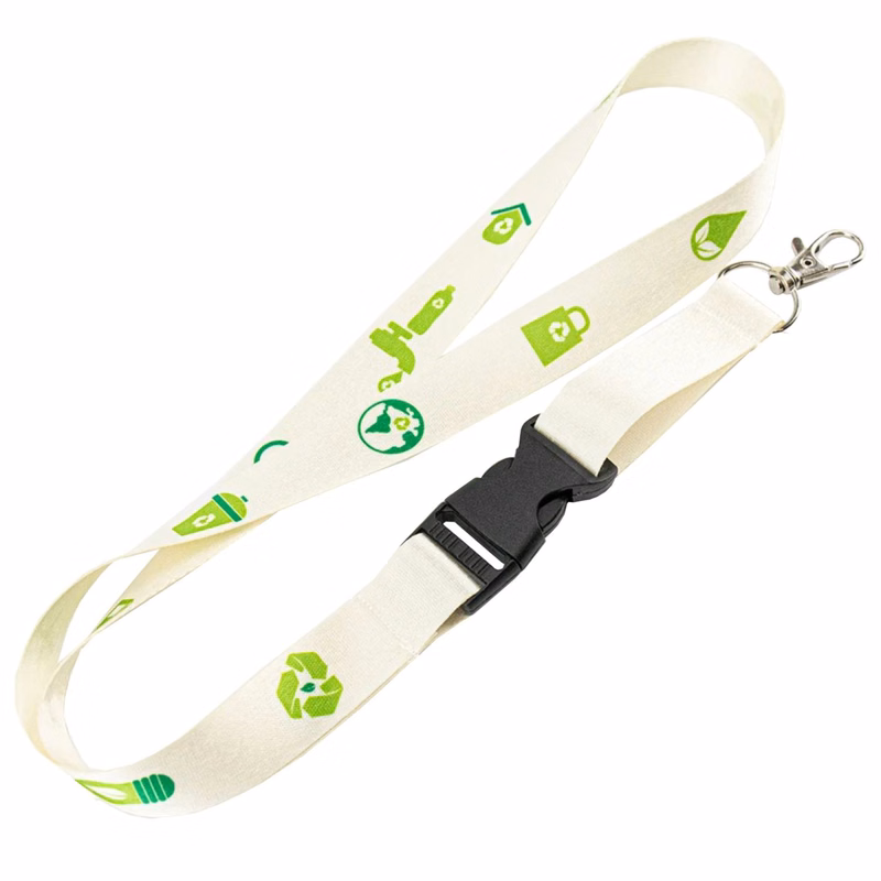 Custom Biodegradable Bamboo Eco-friendly Lanyard w/ Buckle Release