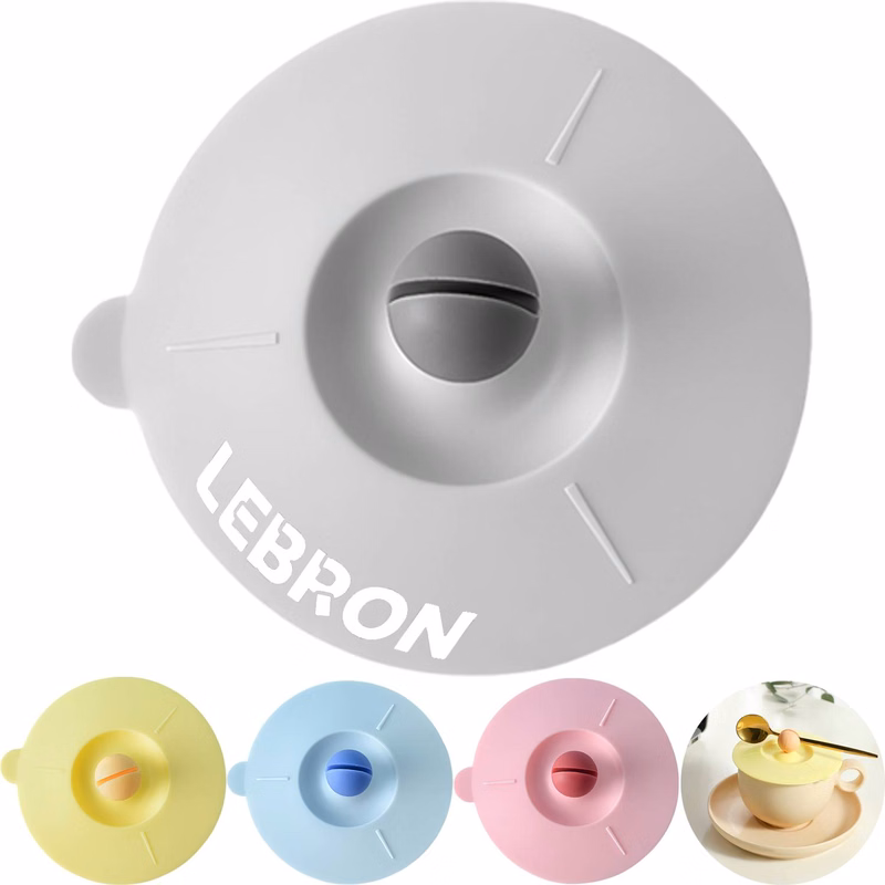Airtight Dustproof Silicone Cup Lids w/Spoon Holder