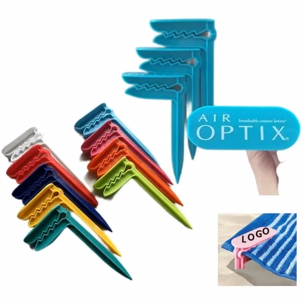 Custom Large Durable Plastic Towel Clips Set — Beach Travel Organization Giveaway