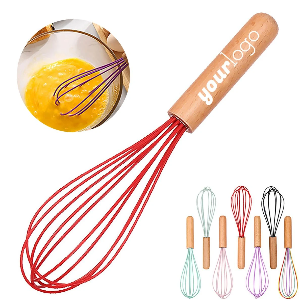 Silicone Whisk with Wooden Handle 1