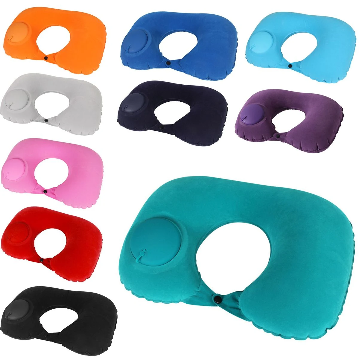 Compact Adjustable Portable Inflatable Travel Quick Inflate Airplane Neck Pillow 1