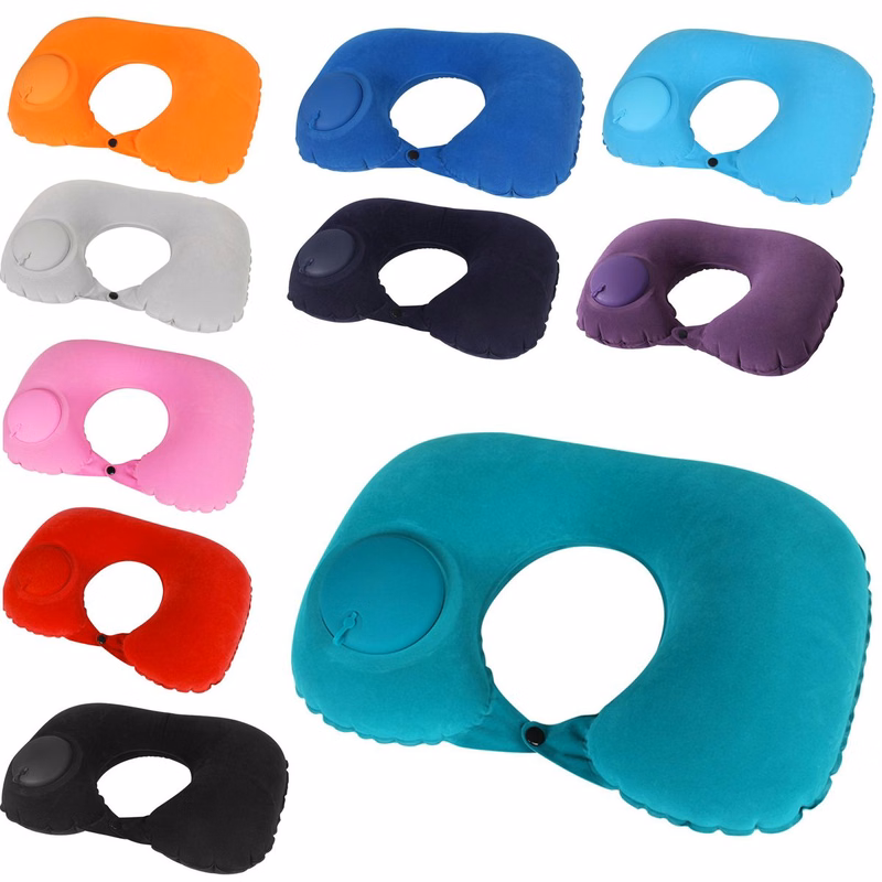 Compact Adjustable Portable Inflatable Travel Quick Inflate Airplane Neck Pillow