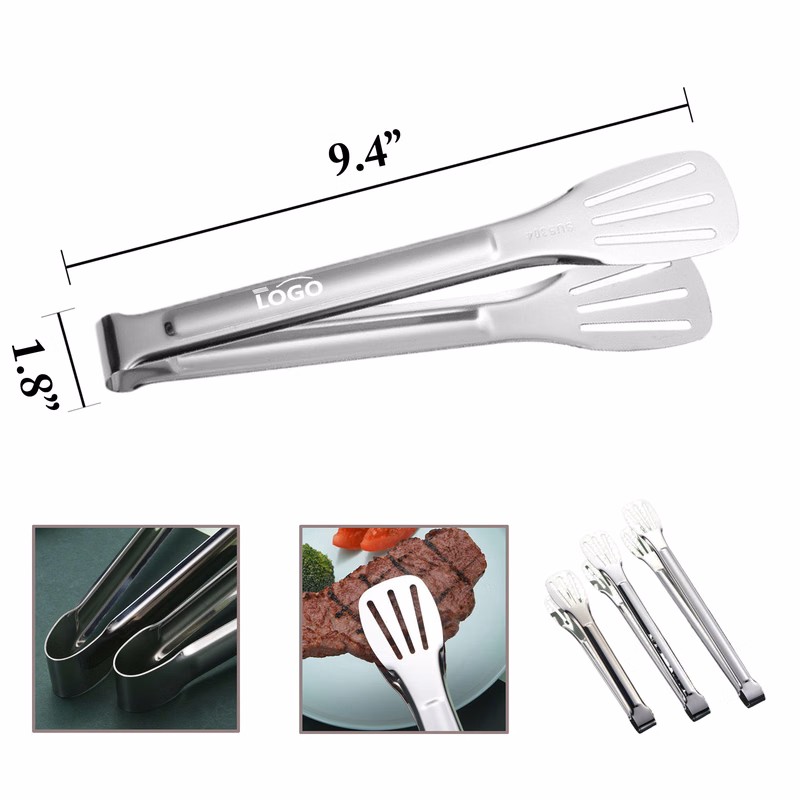 MOQ100 Thick Durable Stainless Steel BBQ Tongs