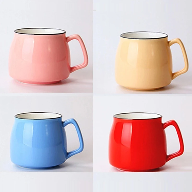 13.5oz Glossy Potbelly Ceramic Coffee Mugs 1