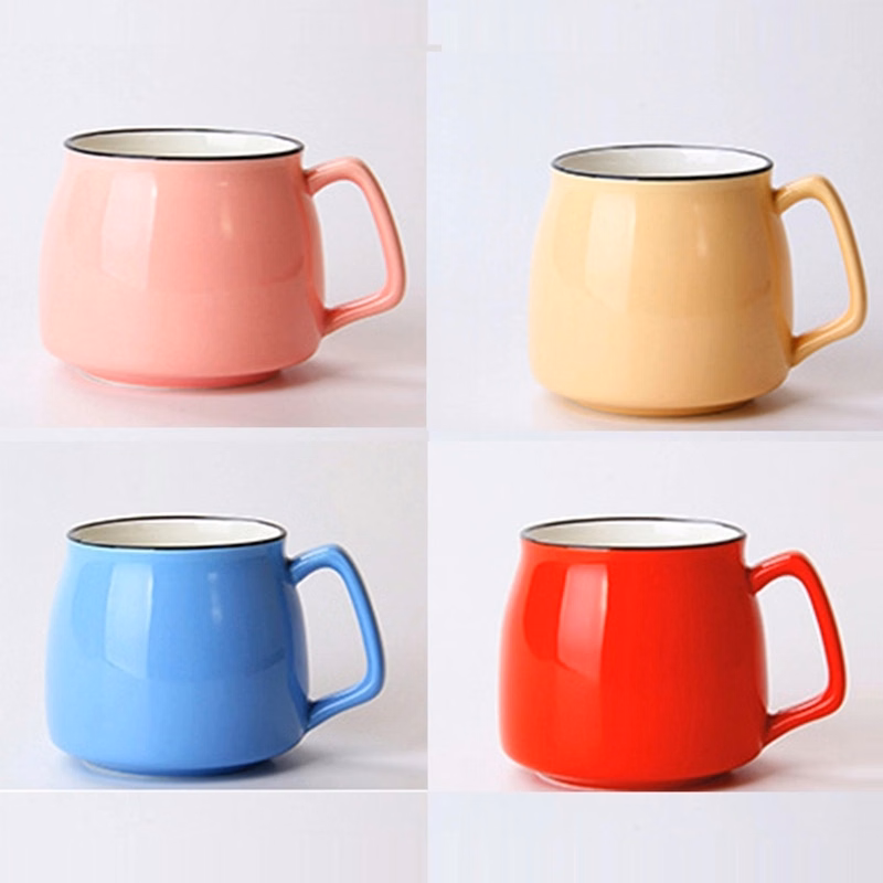 13.5oz Glossy Potbelly Ceramic Coffee Mugs