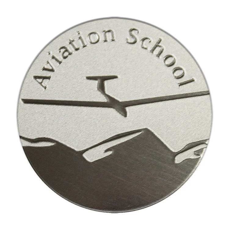 Round 1.25" Polished Nickel Etched Lapel Pin - USA Made 1