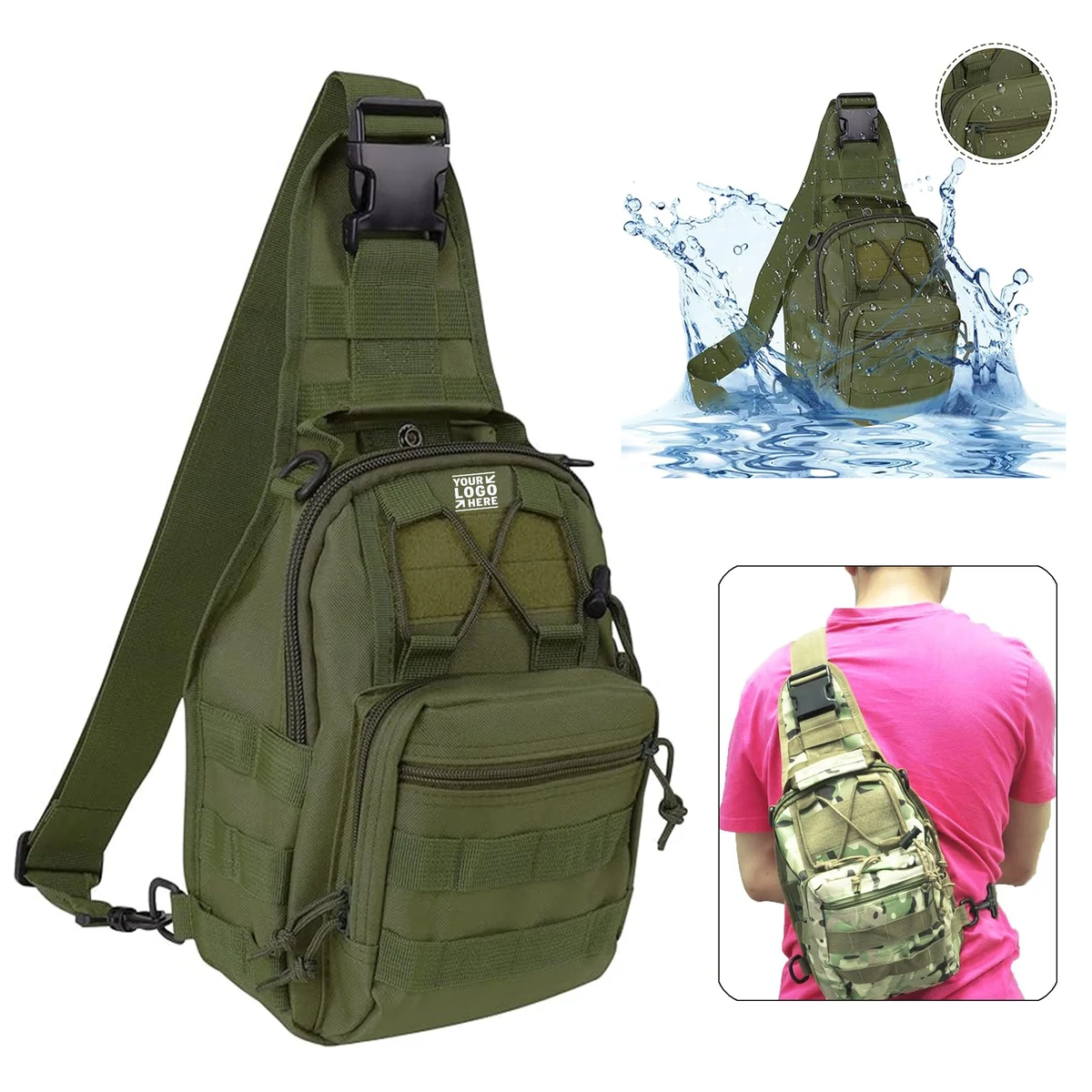 Outdoor Waterproof Tactical Backpack Military Crossbody Molle Sling Shoulder Chest Bag 1