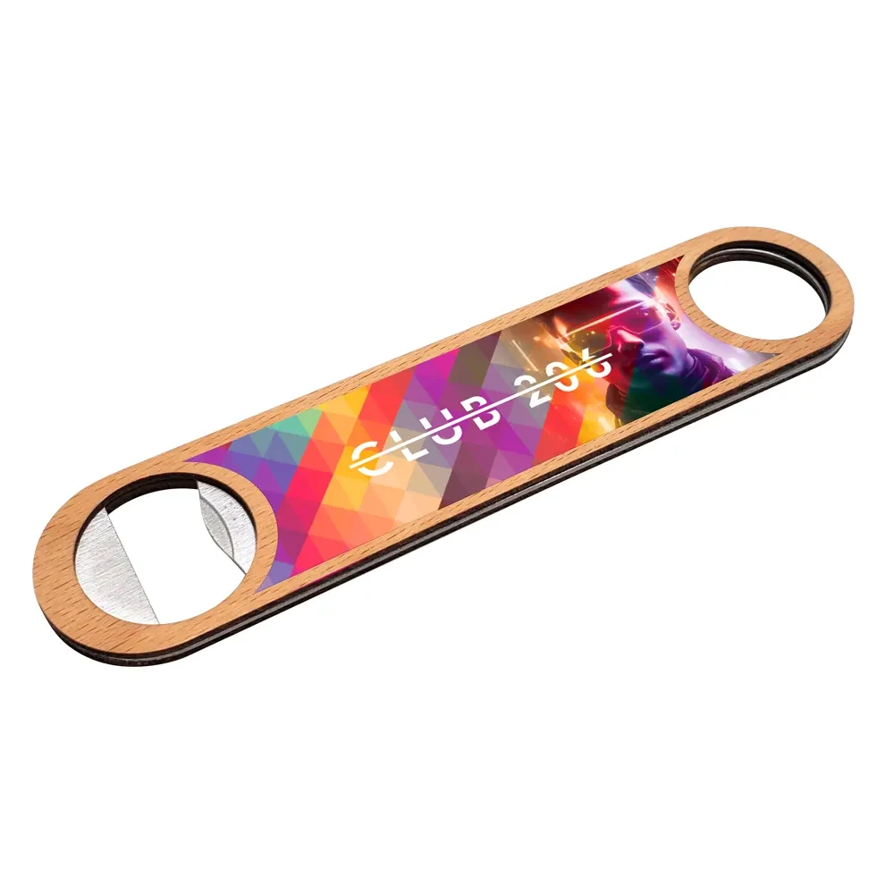 Beechwood Bottle Opener - Full Color Graphic 1