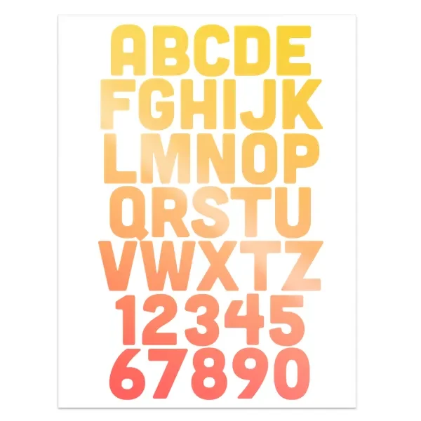 Alphanumeric Heat Transfer Patches 1