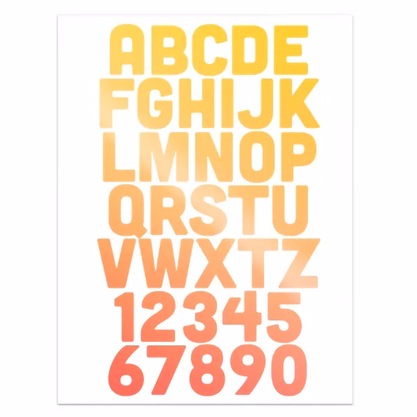Alphanumeric Heat Transfer Patches