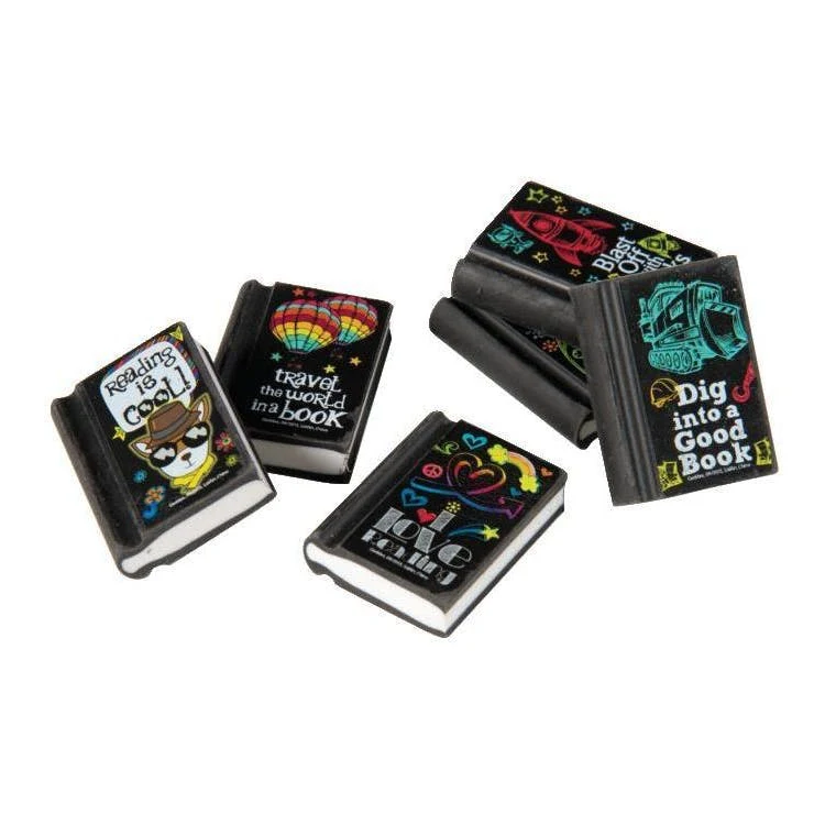 Book-Style Erasers - 48 Count 6 Assorted Titles 1