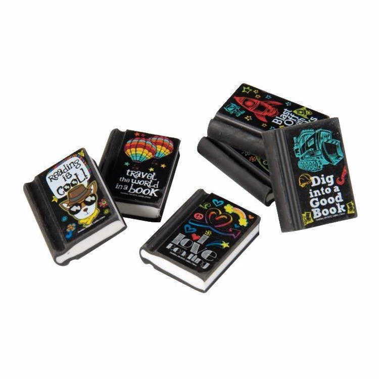 Book-Style Erasers - 48 Count 6 Assorted Titles