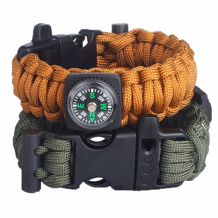Multi Survival Bangles With Compass and Flint