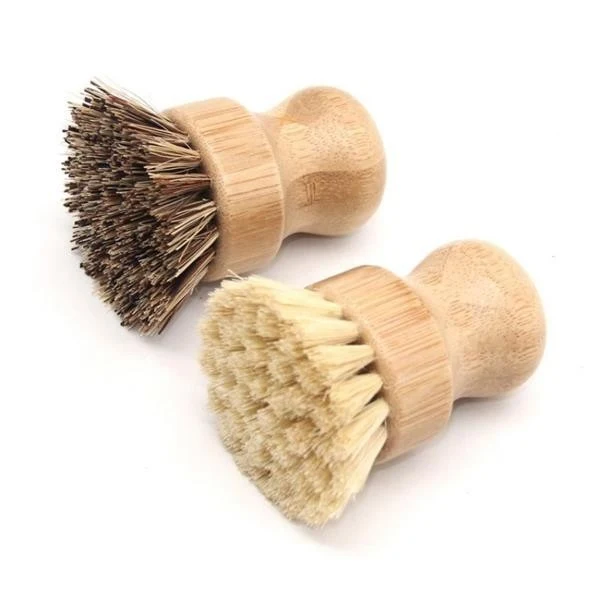 Bamboo Round Scrub Brush 1