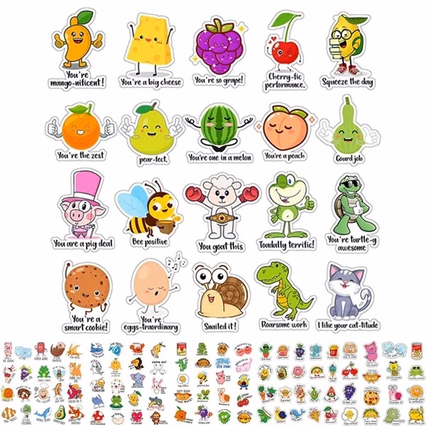 Waterproof Cartoon Stickers for Kids Classroom