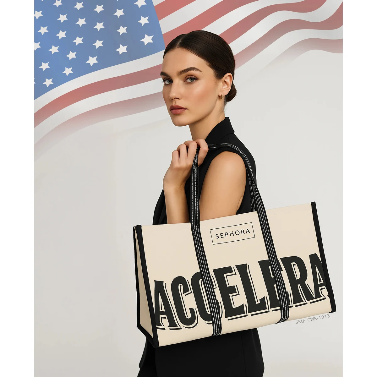 Canvas Wrap Around Tote, custom tote bag with logo imprint 1