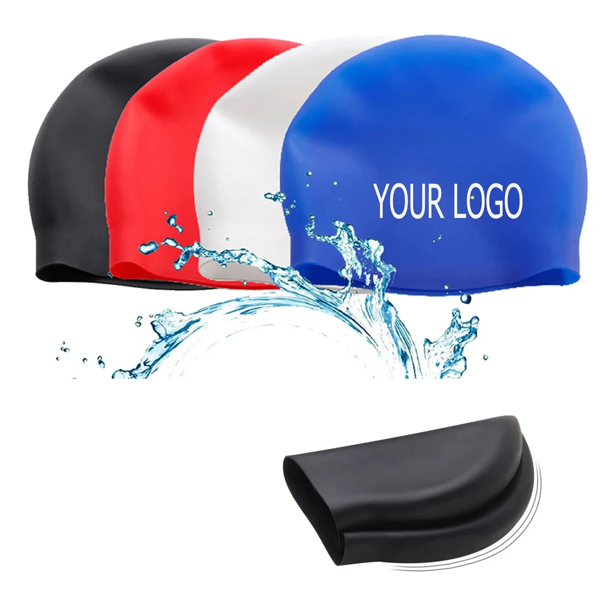 Waterproof Silicone Swimming Cap MOQ 50PCS 1