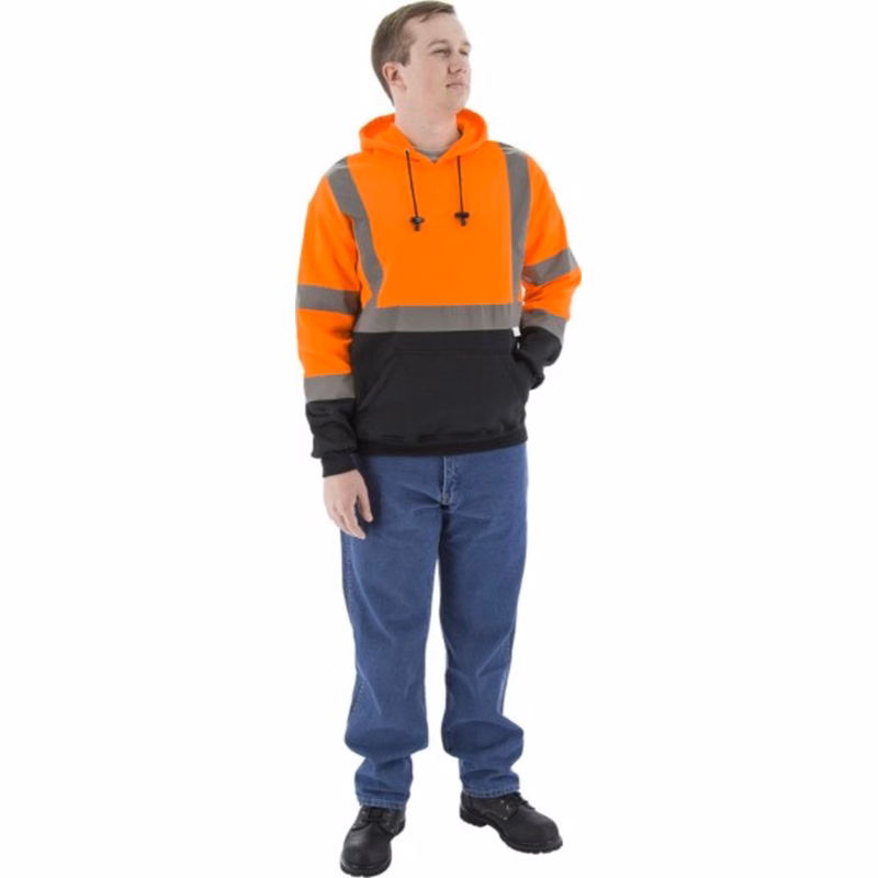 Majestic Hi-Viz Hooded Pullover Sweatshirt, ANSI 3