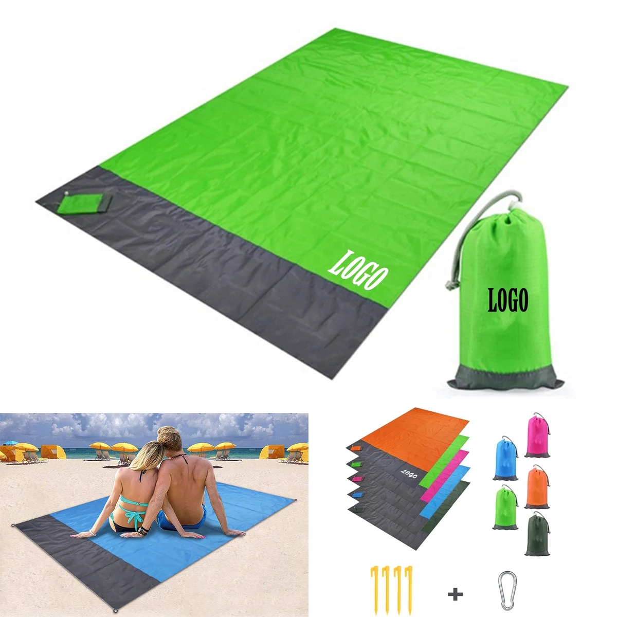 Custom Beach Blanket Picnic Mat MOQ 10PCS 1