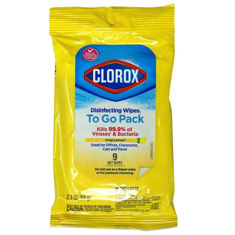 Clorox Crisp Lemon Scent to Go Wipes - 9 Count 1