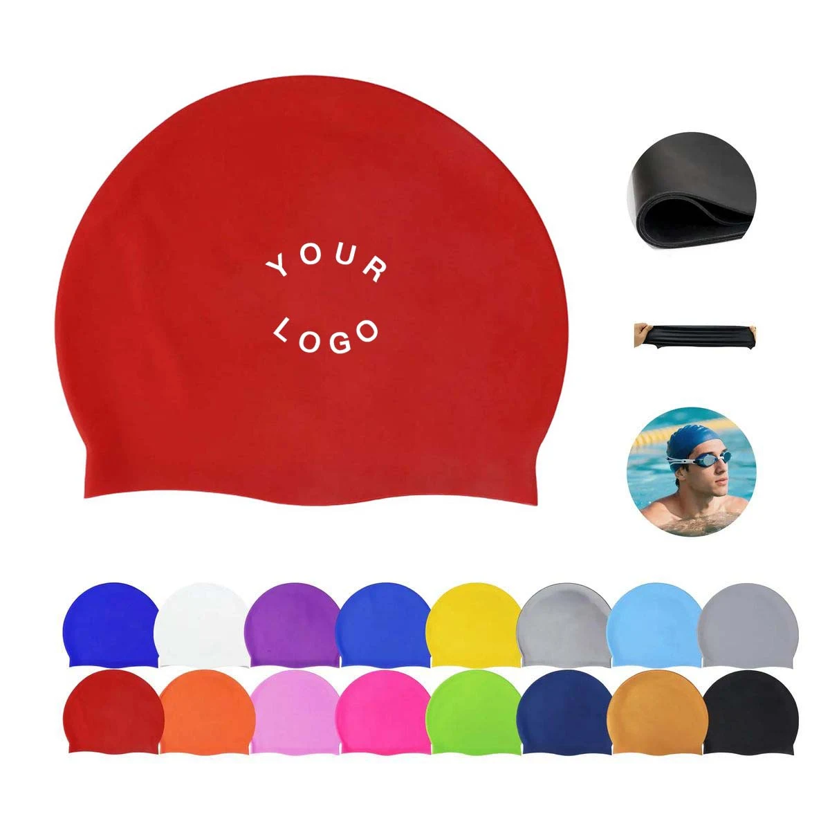 Smooth Silicone Cap for Competitive Swimming 1