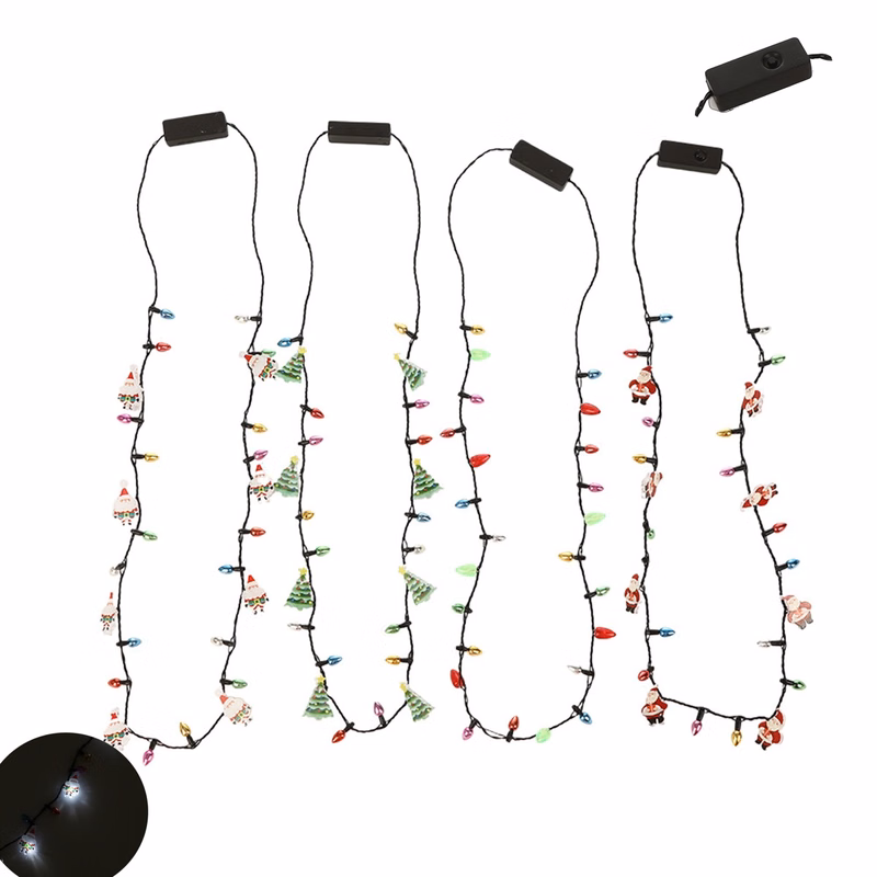 Christmas Tree Santa Necklace Party LED Light