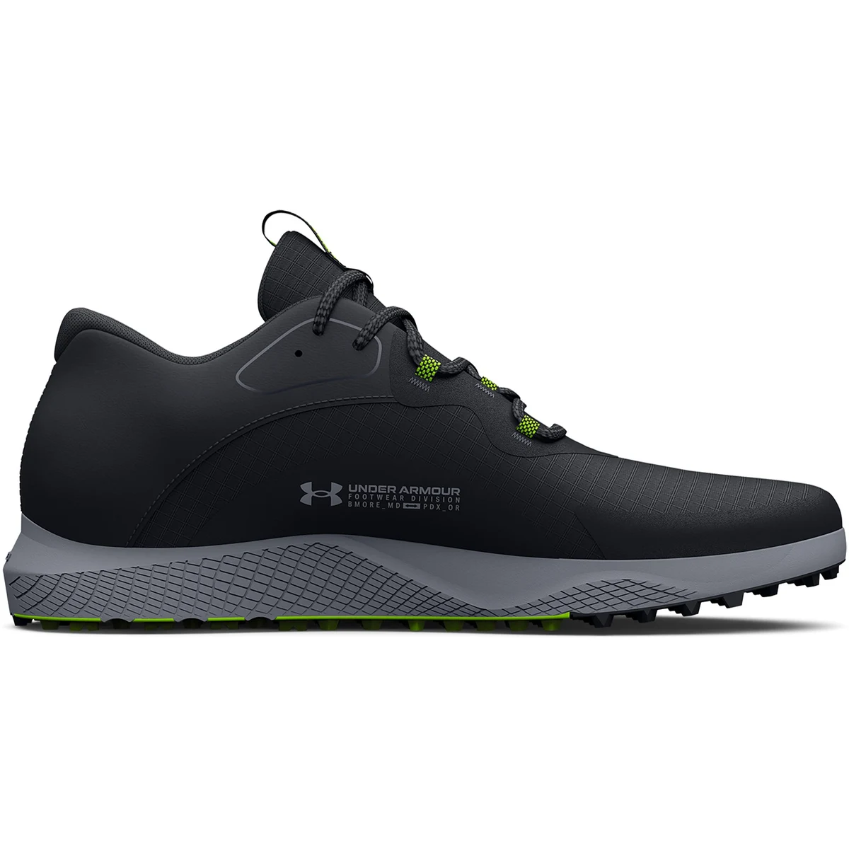 UA Charged Draw 2 Spikeless Men's Golf Shoes, custom athletic wear with logo imprint 1