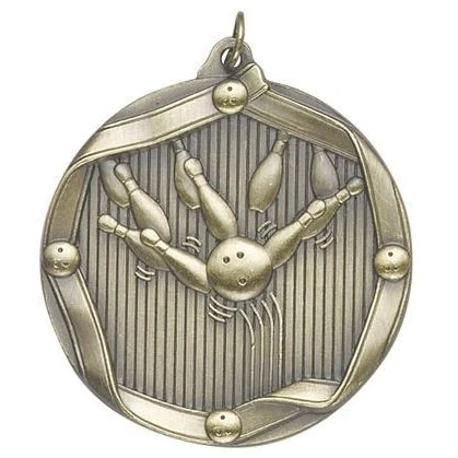 Bowling Die Cast Medal, 2 1/4" 1