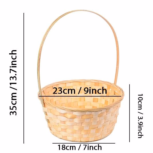 Bamboo Flower Basket w/ Handle