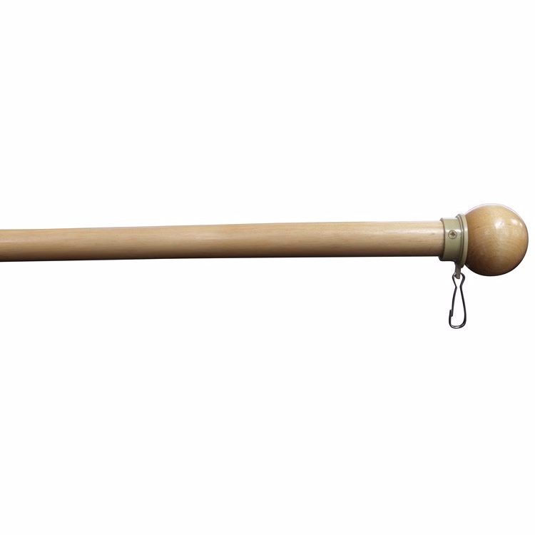 60 in. x 1 in. Solid Birch Flag Pole with with Swivel Ring and Wood Ball