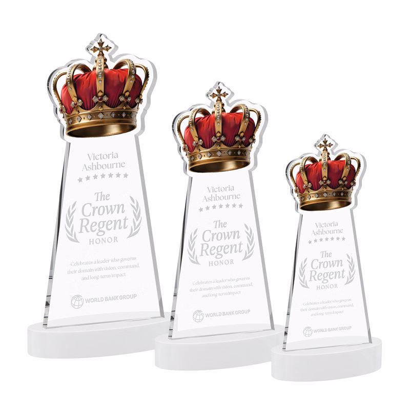 Crown Award on Alberton Base - White