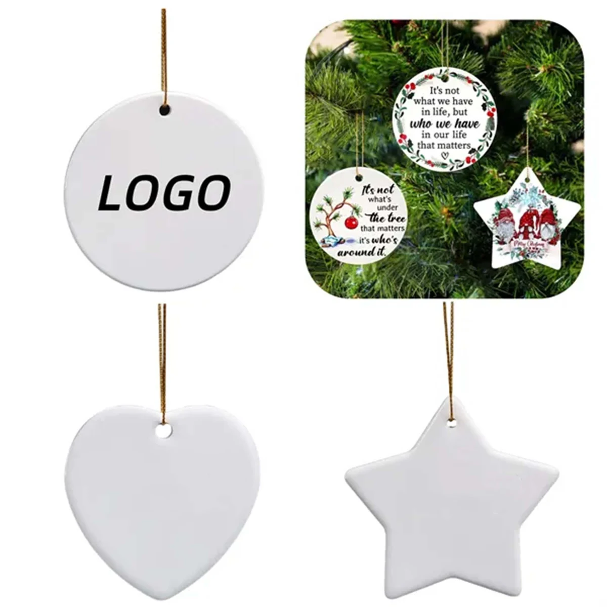 Christmas Ceramic Pendant 1