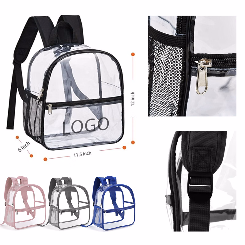MOQ 10 PCS Waterproof PVC Transparent Backpack