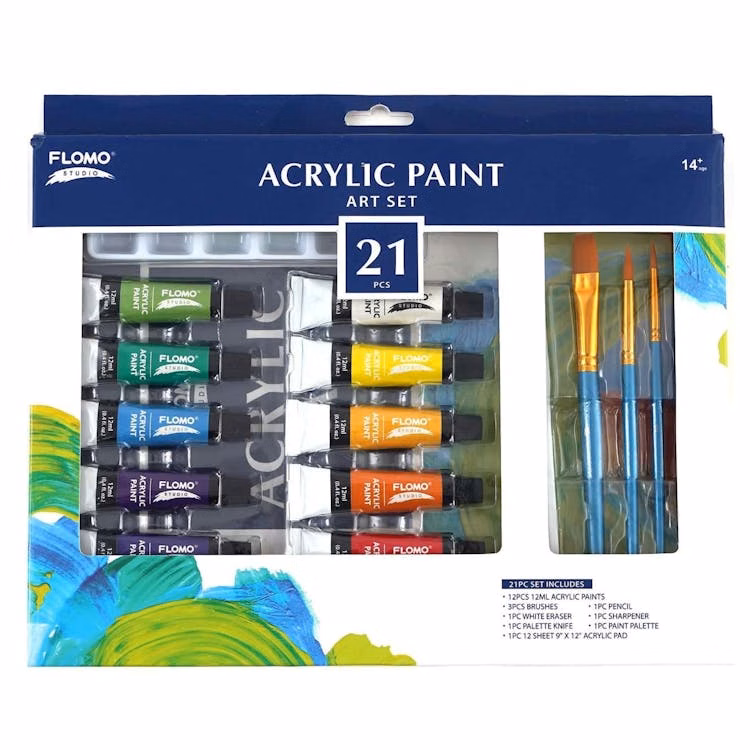 Acrylic Paint Art Sets - 21 Piece