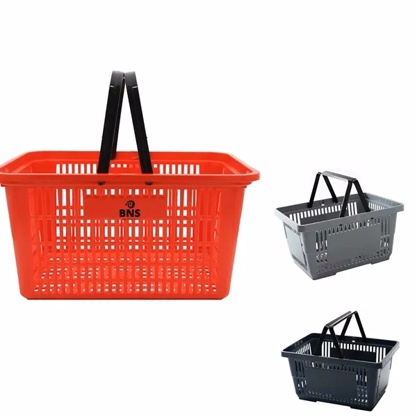 Space-Saver Folding Handle Shopping Baskets Durable Plastic