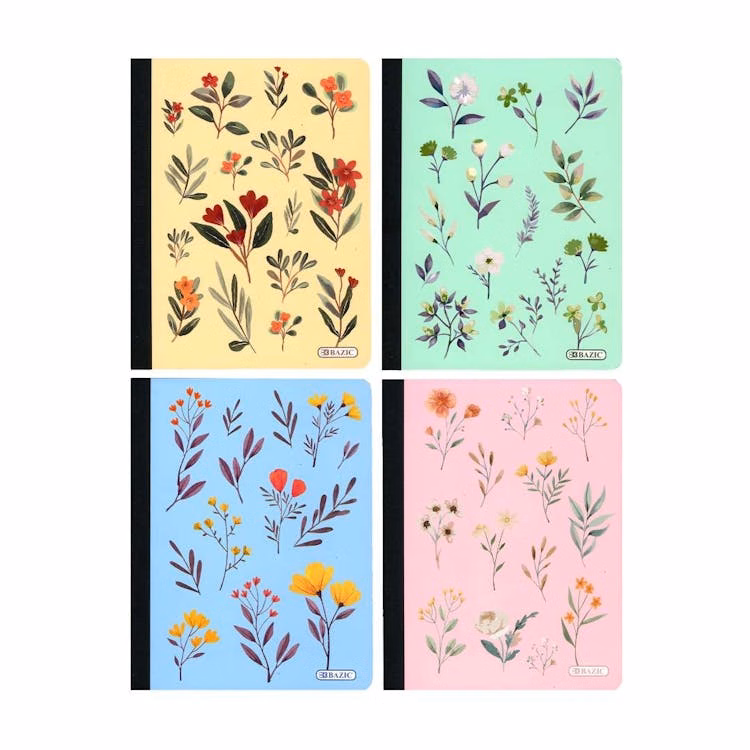 Floral Composition Books - Assorted College Ruled