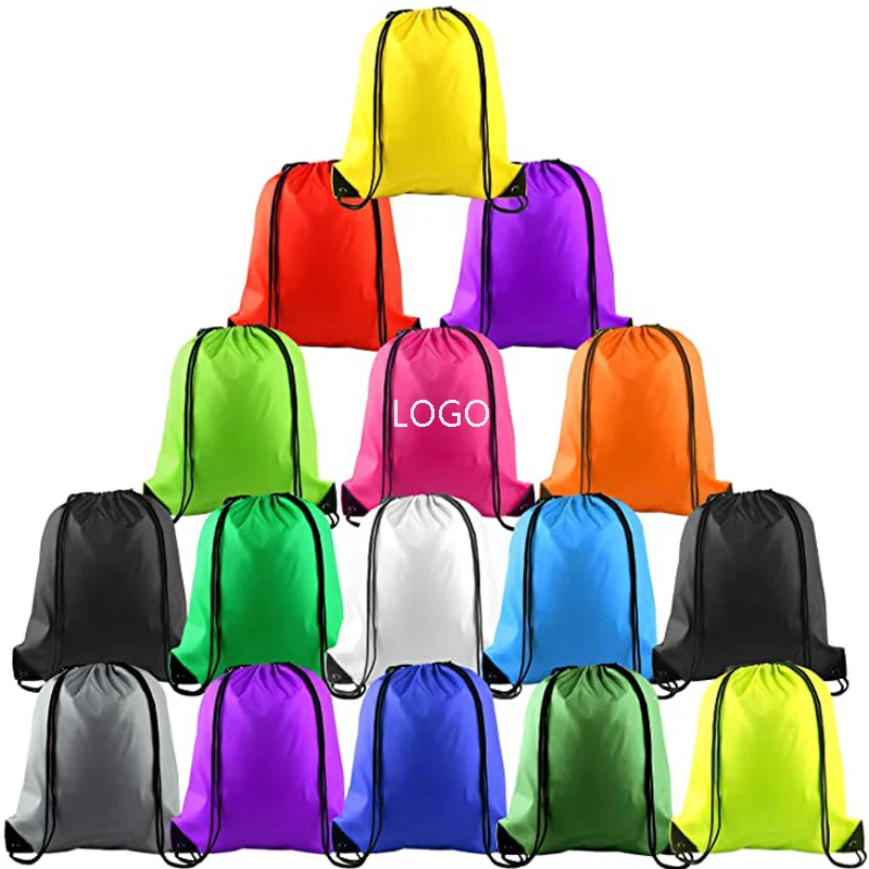 210D Polyester Drawstring Rope Bag--16.9"x13.4" 1